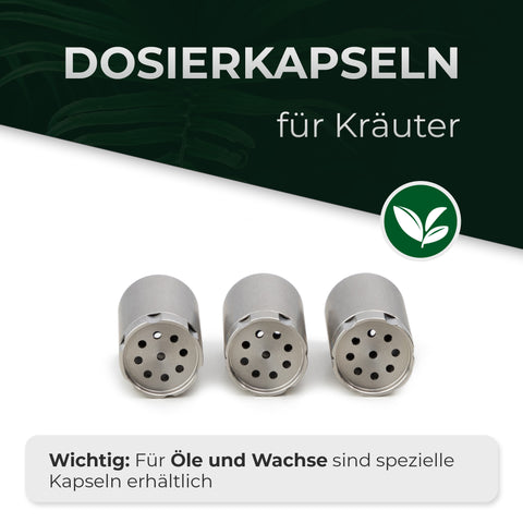Dosierkapseln für Kräuter (Edelstahl, 3er Set)