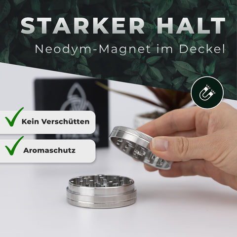Edelstahl Grinder 2-teilig 63mm glänzend - HIZEN