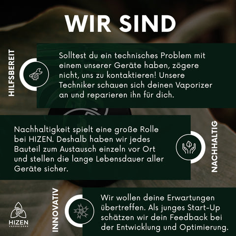 HIZEN Markenwerte – Vaporizer entwickelt in Deutschland